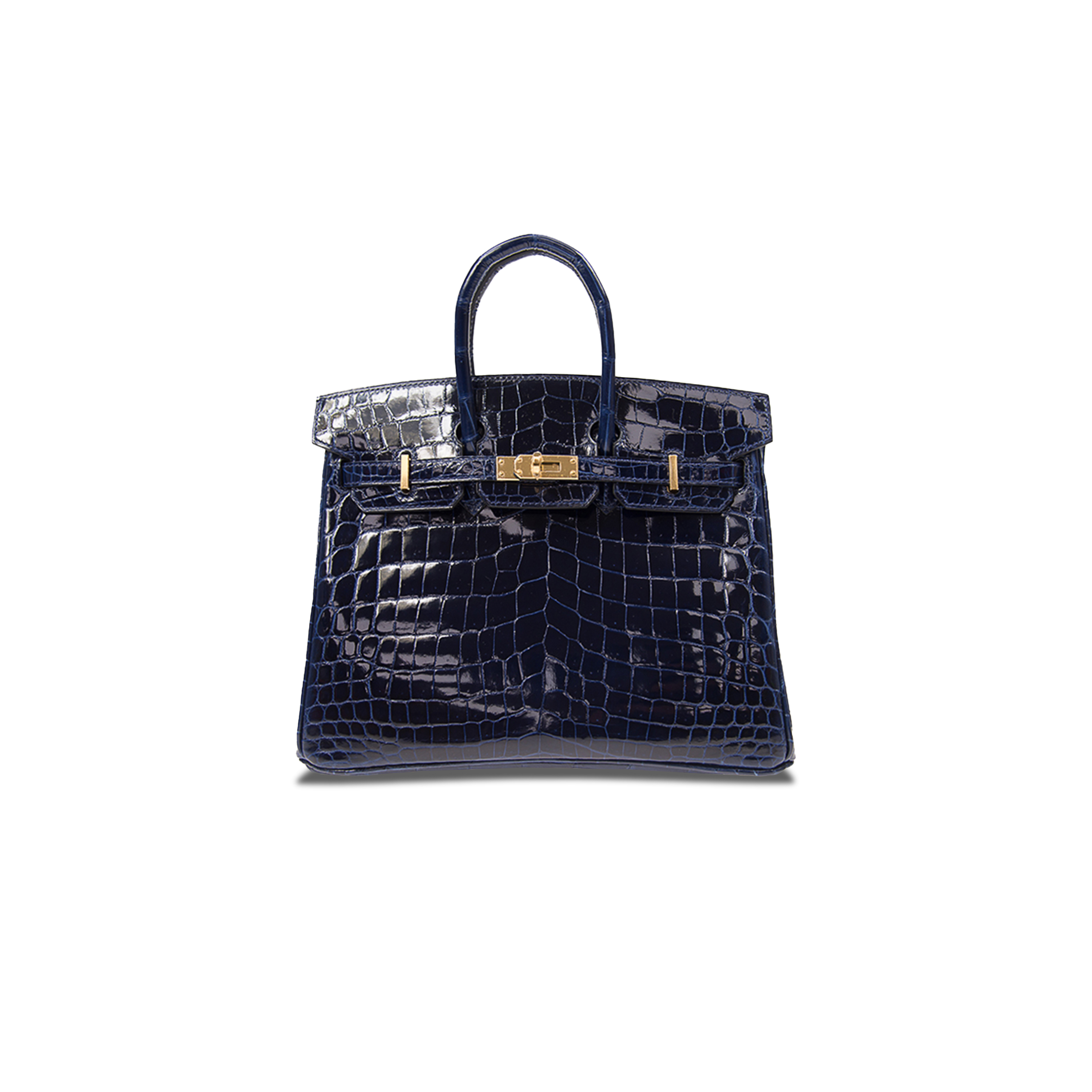 H**mes master birkin 35 crocodile leather sapphire blue gold buckle h041367ck32 (35*28*18cm)